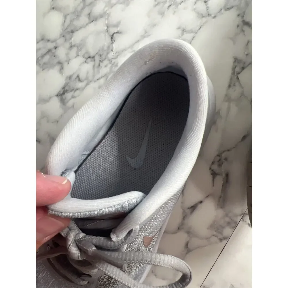 Women’s NIKE Flex Contact Running Shoes (908995-006, WMNS Size 6) Grey Rose Gold